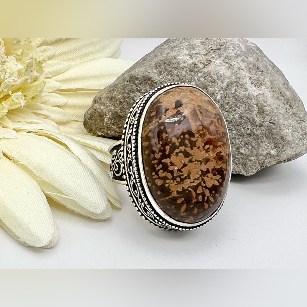 SPIDER WEB JASPER RING - Picture 6 of 9